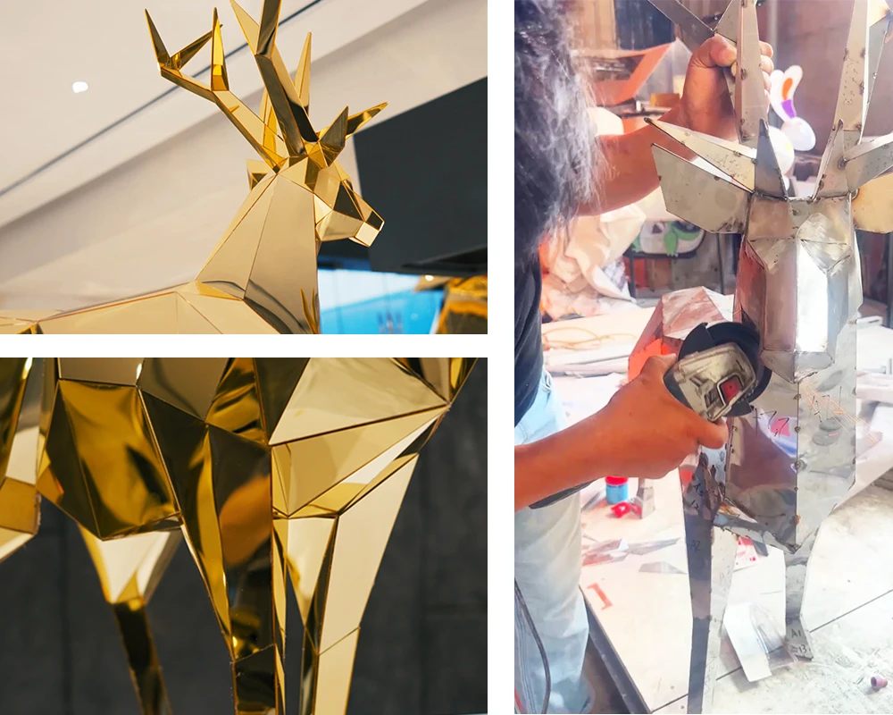 Gold Mirror Reindeer Factory